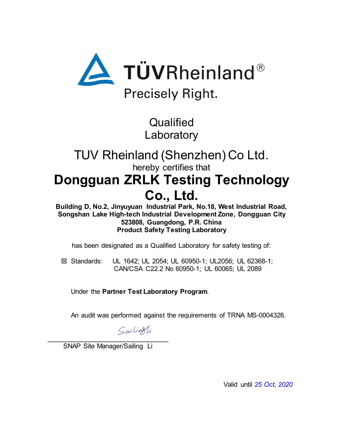 TUV Rhine_PTL Assessment Certificate sign